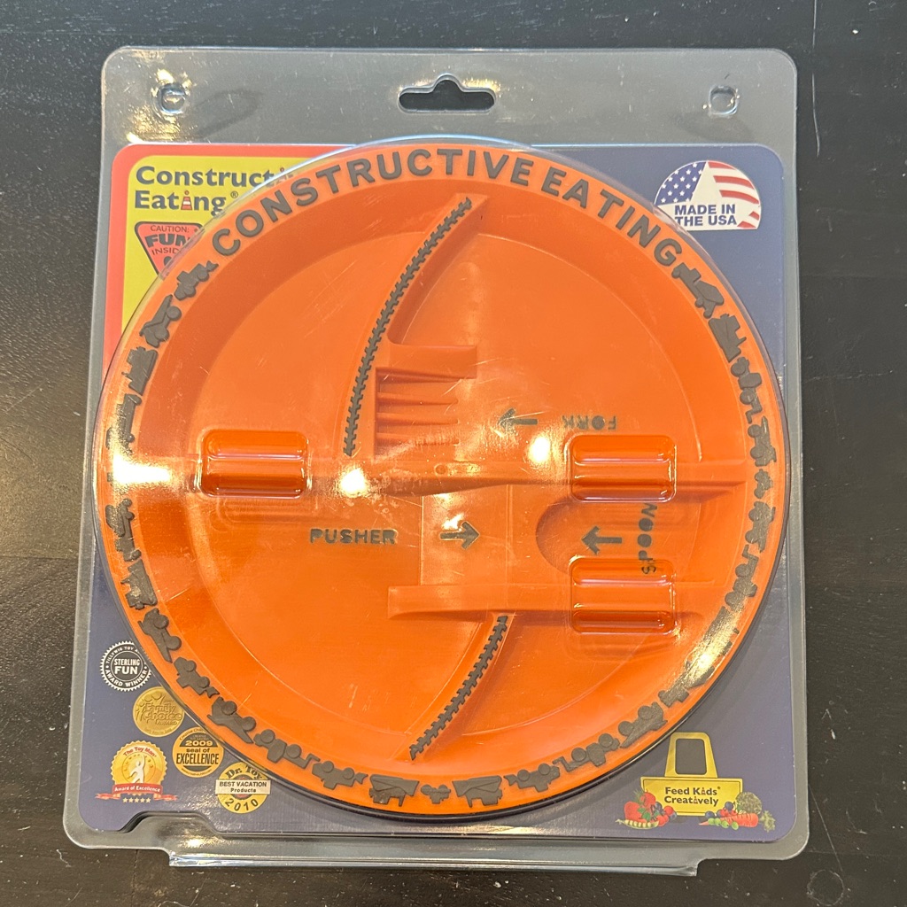 Brand New Constructive Eating Orange Plate